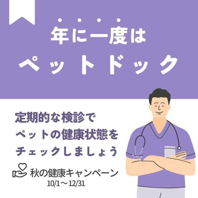 🍁10/1〜秋の健康キャンペーンをスタートします🍁
この機会にペットドッグを受診して、わんちゃんやねこちゃんの健康状態をチェックしましょう🐶🐱

#たがわ動物クリニック　#田川市　#ペットドッグ　#健康診断